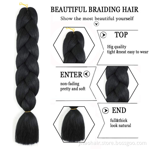 Lowest price Jumbo Braiding Hair synthetic Ombre Braiding Hair 24 Inch High Temperature Synthetic Crochet Braids Hair Extensions